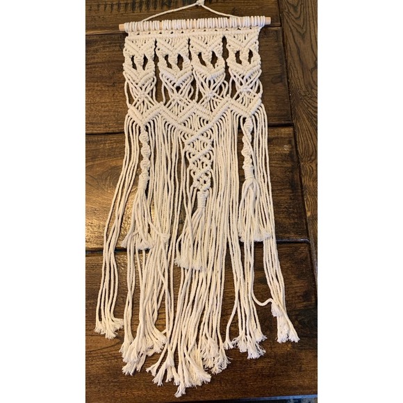 Other - Macrame Woven Wall Hanging 28" Boho Home Chic Bohemian Geometric Art
